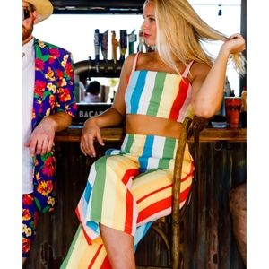 Shinestry size M colorful stripes top and bottom